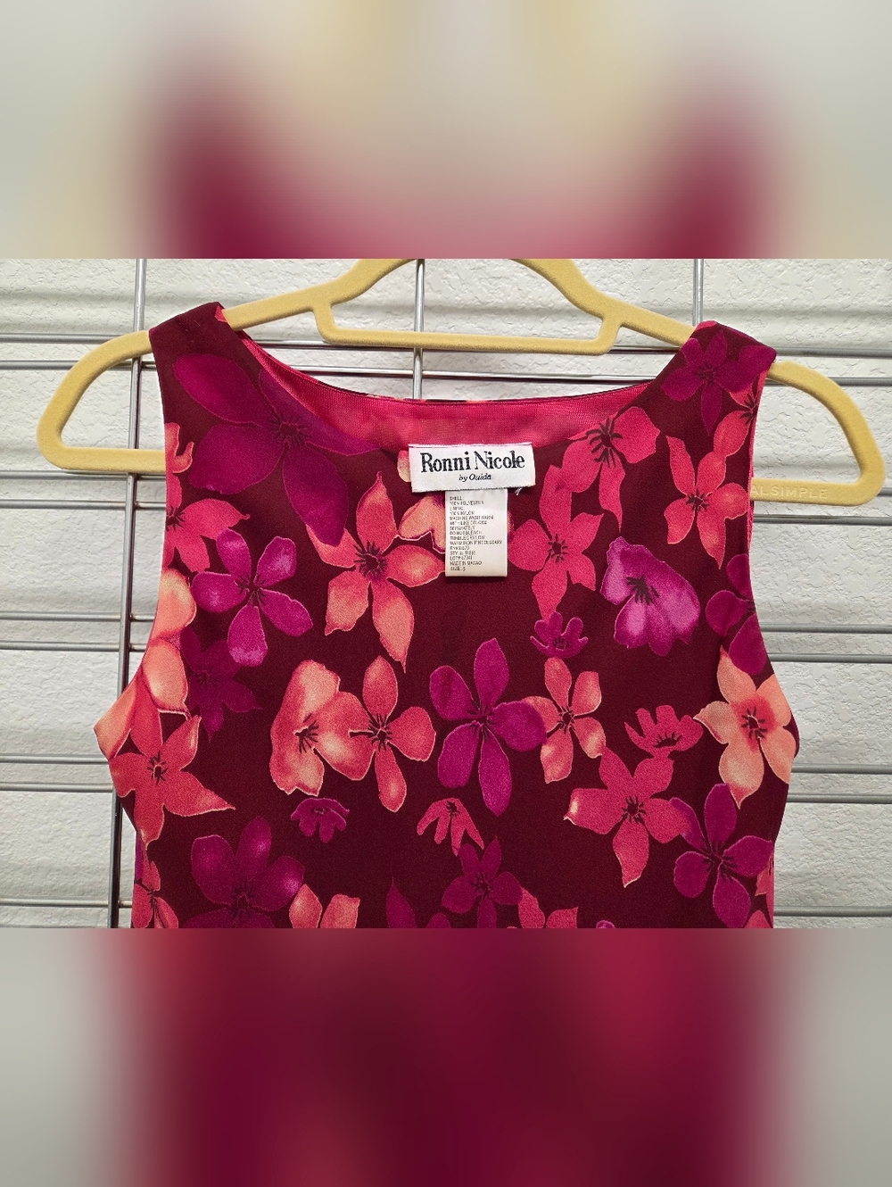 Ronni Nicole Floral Dress in Berry and Pink - Picture 8 of 8